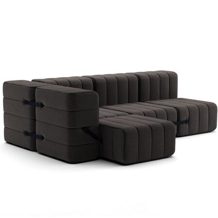 Ambivalenz Flexibles kleines Ecksofa Curt von Ambivalenz Grau Braun - Jet 