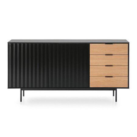 Teulat Chest Of Drawers Sierra 165Cm - Matt Black