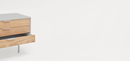 Teulat Tv Scale Sierra 180Cm With Wooden Doors - Matt Light Grey