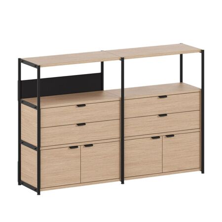 TIPTOE Regal Unit 3 160 cm von Tiptoe 2 Schubladen / 2 Türen , Graphite Black