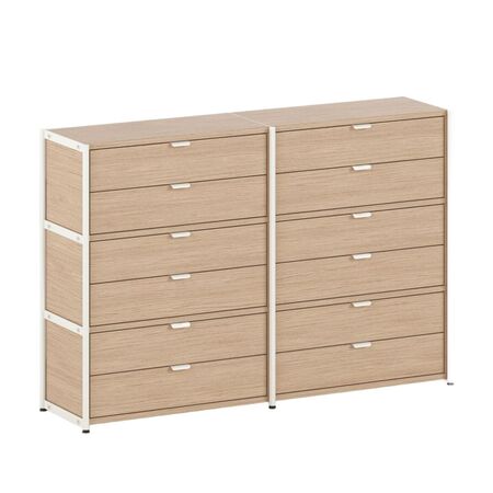 TIPTOE Regal Unit 3 160 cm von Tiptoe 6 Schubladen, Cream White