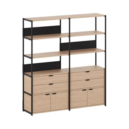 TIPTOE Regal Unit 5 160 cm von Tiptoe 2 Schubladen / 2 Türen , Graphite Black