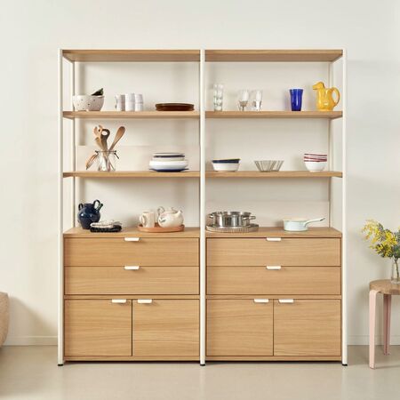 TIPTOE Regal Unit 5 160 cm von Tiptoe 2 Schubladen / 2 Türen , Cream White
