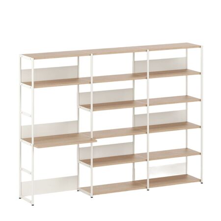 TIPTOE Regal mit Schreibtisch 240 cm von Tiptoe 0 Schubladen / Türen, H: 180 cm, Cream White