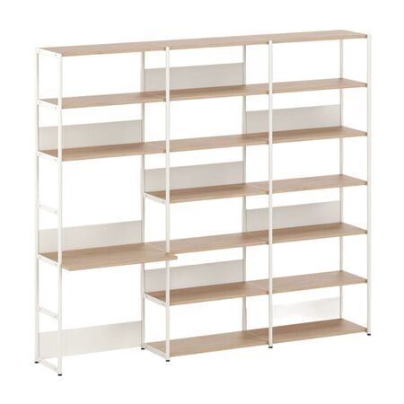 TIPTOE Regal mit Schreibtisch 240 cm von Tiptoe 0 Schubladen / Türen, H: 215 cm, Cream White