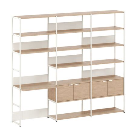 TIPTOE Regal mit Schreibtisch 240 cm von Tiptoe 2 Türen, H: 215 cm, Cream White