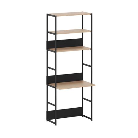 TIPTOE Regal mit Schreibtisch 80 cm von Tiptoe 0 Schubladen / Türen, H: 215 cm, Graphite Black