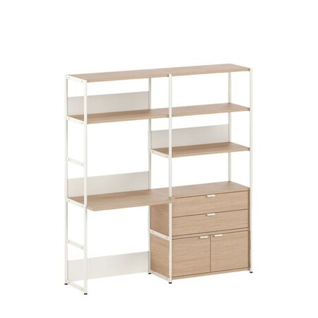 TIPTOE Regal mit Schreibtisch 160 cm von Tiptoe 1 Schublade / 1 Tür, H: 180 cm, Cream White
