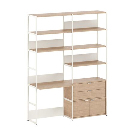 TIPTOE Regal mit Schreibtisch 160 cm von Tiptoe 1 Schublade / 1 Tür, H: 215 cm, Cream White
