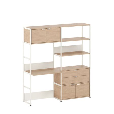 TIPTOE Regal mit Schreibtisch 160 cm von Tiptoe 1 Schublade / 2 Türen, H: 180 cm, Cream White
