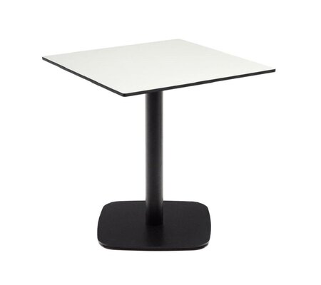 Kave Home DINA Gartentisch 68 x 68cm-Schwarz-Weiß