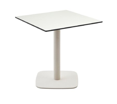Kave Home DINA Gartentisch 68 x 68cm-Weiß-Weiß