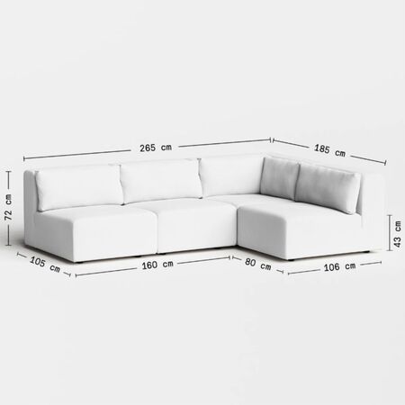 4-Sitzer Ecksofa Bridge 265 x 185 cm von Tiptoe,
