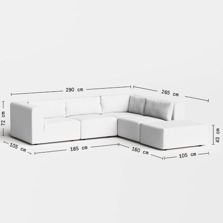 5-Sitzer Ecksofa 290 x 265 cm Bridge von Tiptoe