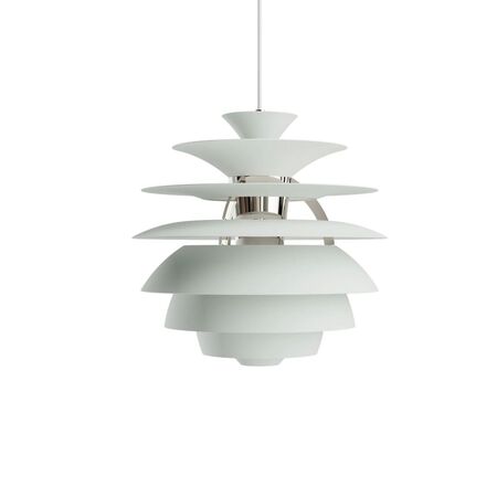 Louis Poulsen Pendelleuchte 'PH Snowball' Ø: 40 cm, E 27, Dusty Green / High Lustre Chrome Plated