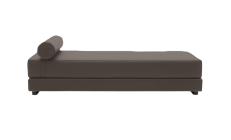 Softline Lubi Schlafsofa mit Kaltschaummatratze-Felt Melange 300 Dark Brown - Gestell schwarz