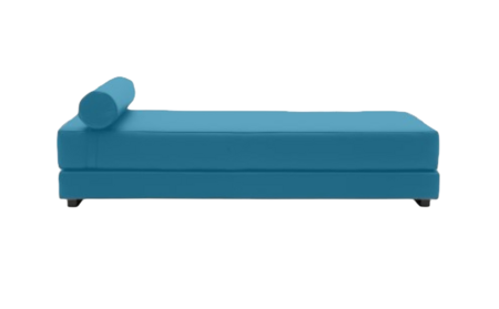 Softline Lubi Schlafsofa mit Kaltschaummatratze-Felt Melange 582 Blue - Gestell schwarz