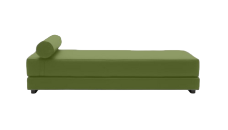 Softline Lubi Schlafsofa mit Kaltschaummatratze-Felt Melange 855 Olive - Gestell schwarz