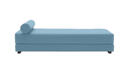 Softline Lubi Schlafsofa mit Kaltschaummatratze-Felt Melange 858 Sky Blue - Gestell schwarz