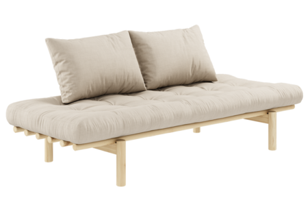 Karup Design Pace Day-Bed Schlafsofa: 101 Clear lacquered - 747 Beige