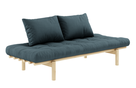 Karup Design Pace Day-Bed Schlafsofa: 101 Clear lacquered - 757 Petrol Blue