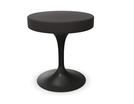 Knoll International Tulip Stool Hocker schwarz - Leder Volo VOBLK Black