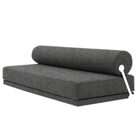 Softline A/S Softline Sleep Day Bed / Schlafsofa Weiss RAL9016, Felt Melange - 620 Stone Grey
