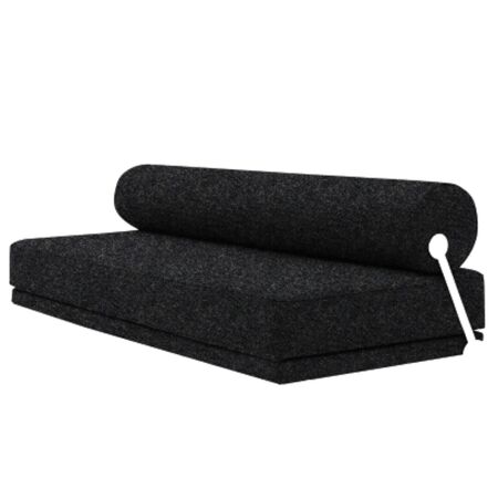 Softline A/S Softline Sleep Day Bed / Schlafsofa Weiss RAL9016, Felt Melange - 623 Dark Grey