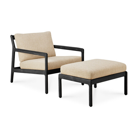 Ethnicraft Jack Loungesessel für Draußen Teak lacquered black / natural