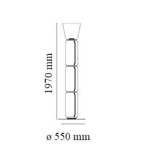 Flos Noctambule Floor 3 High Cylinders Cone Big Base