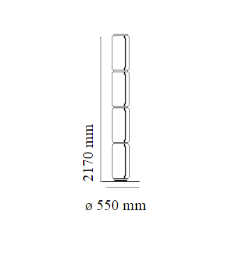 Flos Noctambule Floor 4 High Cylinders Big Base