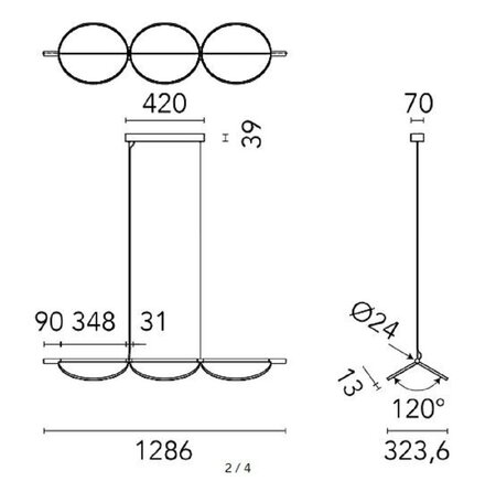 Flos Almendra Linear S3 Pendelleuchte