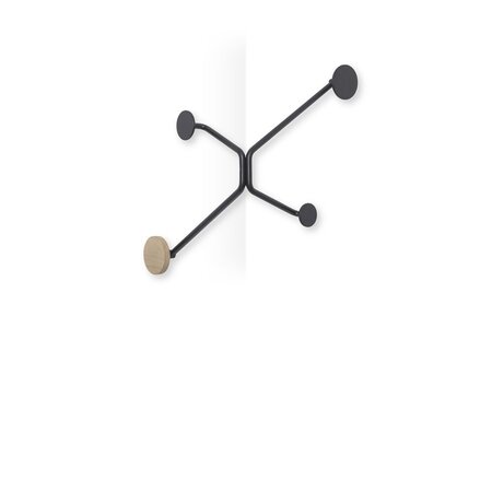 Hook Wall Coat Rack - Outer Corners - Black matte 9005