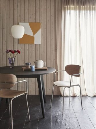 Huebsch Esstisch rund Eiche/Nano-Laminat schwarz