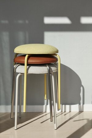 Hübsch Stack Hocker Nickel/Braun