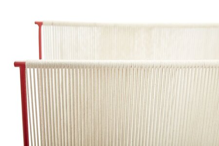 Huebsch Magazinhalter Baumwollseil/Metall - Natur/Rot