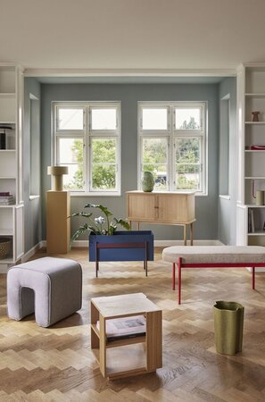 Huebsch Sculpture Pouf Dark Grey