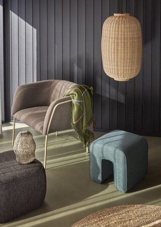 Huebsch Cube Pouf - Dark Brown