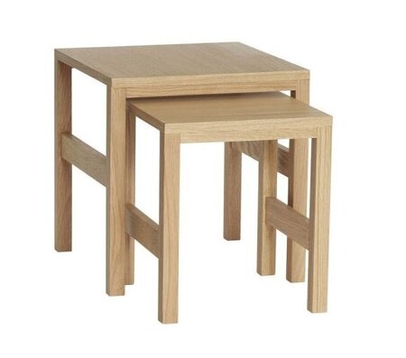 Huebsch Puzzle Tables Natural (Set of 2)