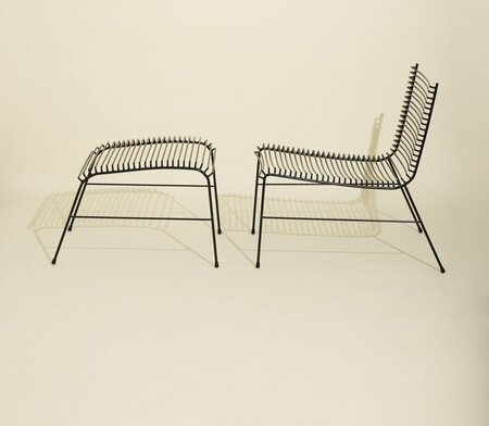 Hübsch String Loungestuhl Schwarz