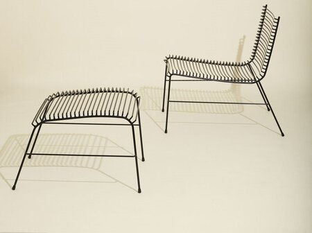 Hübsch String Loungestuhl Schwarz