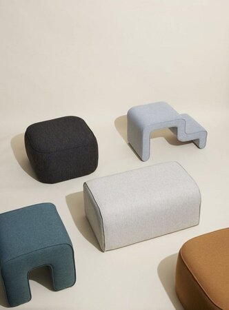 Huebsch Wave Pouf Grey
