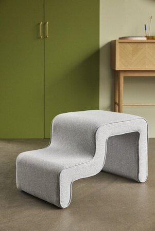 Huebsch Wave Pouf Grey