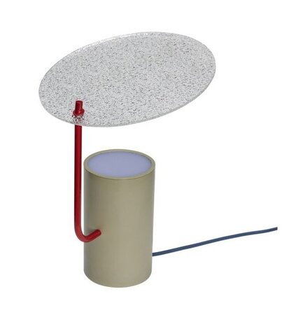 Huebsch Disc Table Lamp Khaki/Red/Textured