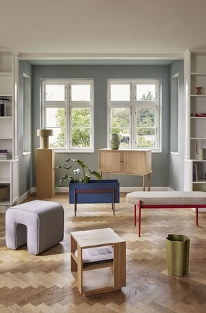 Huebsch Disc Table Lamp Khaki/Red/Textured