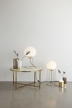 Huebsch Balance Lamp Large Brass/White 