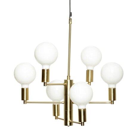 Huebsch Balance Chandelier Brass/White