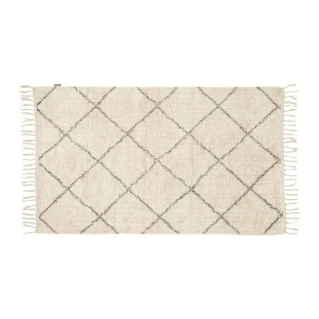 Hübsch Rhomb Teppich Small Weiß/Grau