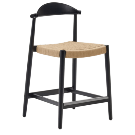 Kave Home Kave Home NINA Outdoor Barhocker Schwarz / Beige