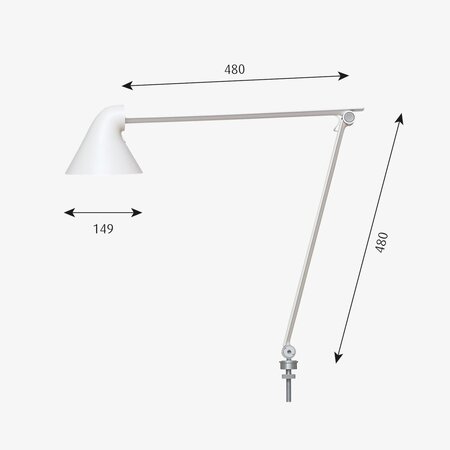Louis Poulsen NJP Tischleuchte - PIN Ø40 PIN Ø10 - LED 2700K 10W / LED 3000K 10W